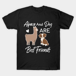 Alpaca And Dog Are Best Friends T-Shirt